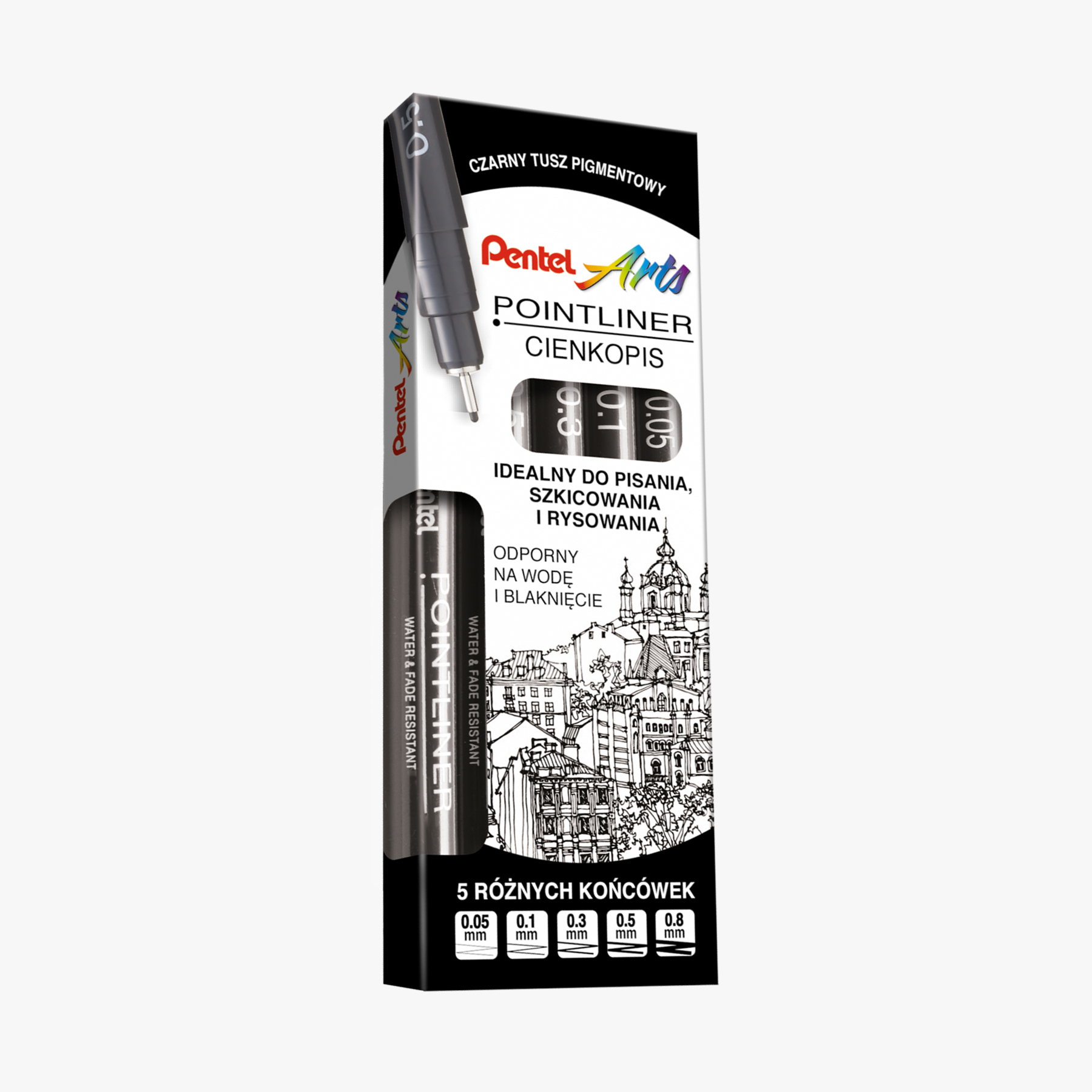 Zestaw 5 cienkopisów Pentel Pointliner