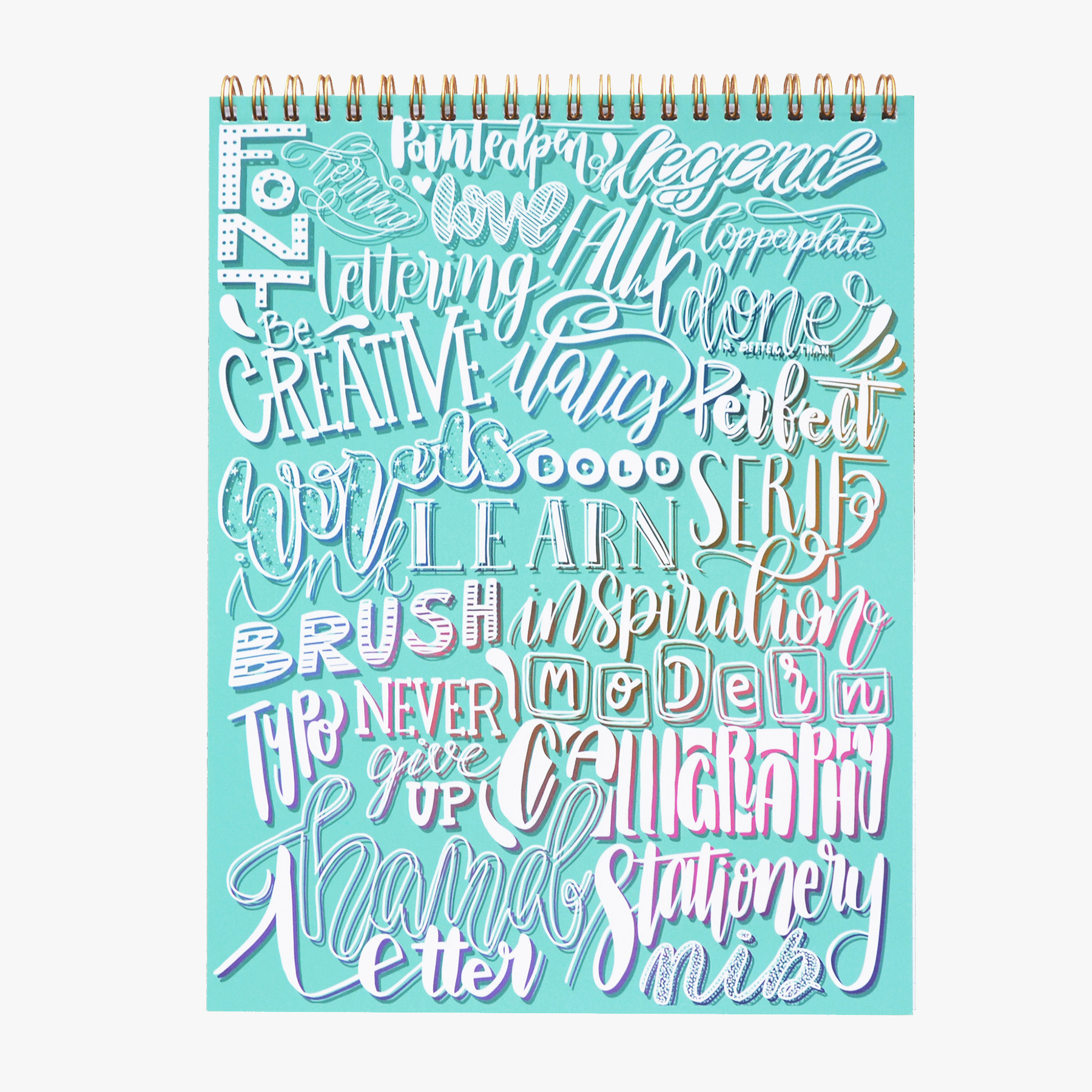Zeszyt z ćwiczeniami do brush letteringu PODSTAWY (alfabet, codzienne frazy)